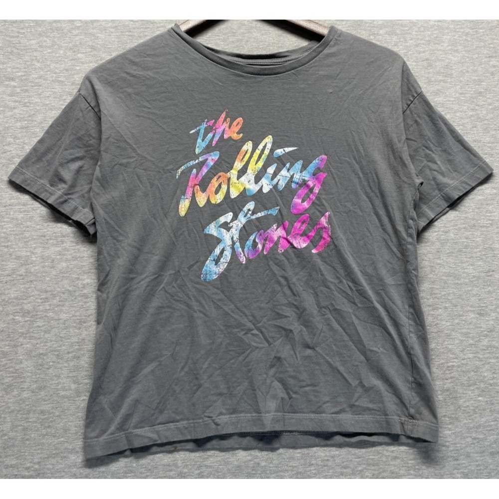 Bravado The Rolling Stones Rock Band T Shirt Girls XL (14-16) Gray Graphic Print